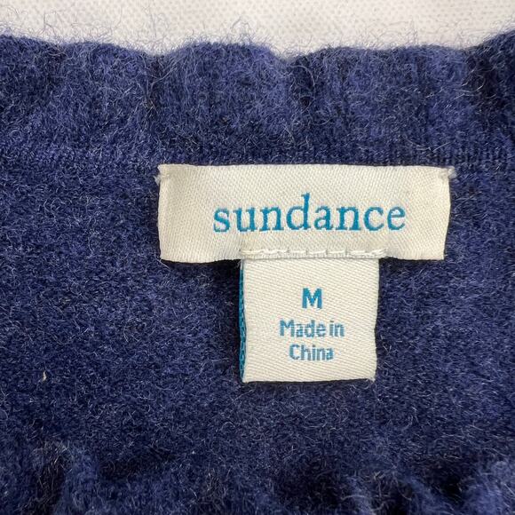 Sundance Blue Ruffle Collar & Sleeve Crew Neck Long Sleeve Sweater Size M - Picture 3 of 10